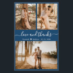 Budget Navy Foto Collage Hochzeit Vielen Dank Flye Flyer<br><div class="desc">Budget, Elegant, modern, Handschrift Hochzeit (3) Drei Foto Collage Vielen Dank personalisiert günstig günstigen Flyer. ***BEACHTE! *** SCROLL NACH UNTEN FÜR WEITERE INFO! *** Stilvolle Hochzeit danke Ihnen Vorlage mit drei Foto auf der Vorderseite und ein Foto auf der Rückseite. Mit dem Text "Liebe und Dank" in einer Wirblen Hand...</div>