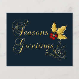 Budget Navy Gold Frohe Festtage Holiday Card