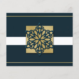Budget Navy Gold Snowflake Business-Urlaubskarte