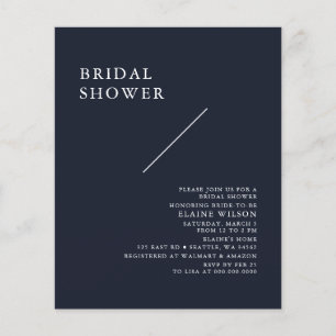 Budget Navy Moderne Brautdusche Einladung