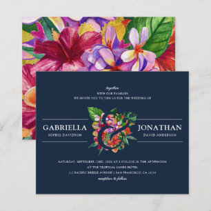 Budget Navy Moderne tropische Bouquet Hochzeit