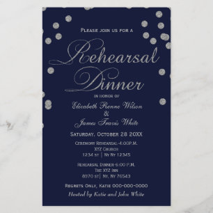 Budget Navy Silver Glitzer Probe Dinner einladen