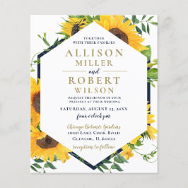 Budget Navy Sonnenblumen Rustikale Hochzeit Einlad