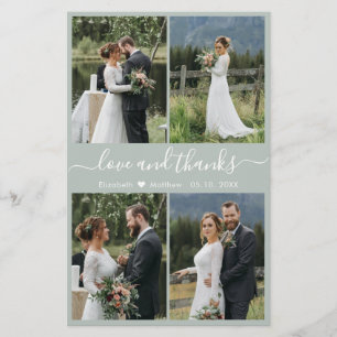 Budget Navy White Collage Hochzeit Danke Flyer