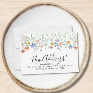 Budget Neue Adressdaten Wildblumen verschieben Ank Mitteilungskarte