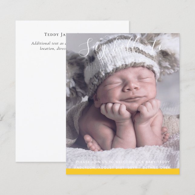 BUDGET Neue Baby FOTO Ankündigung Custom (Vorne/Hinten)