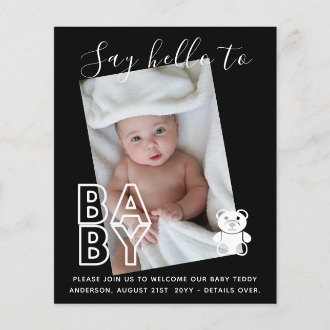 BUDGET Neue Baby FOTO Cards - Moderner Fun Girl Bo (Vorderseite)
