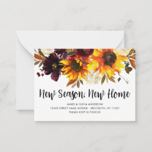 Budget Neue Saison Neue Zuhause Fall Sonnenblumen Mitteilungskarte