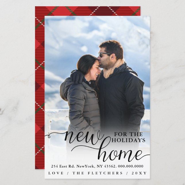 Budget Neue Zuhause Foto Moving Holiday Card (Vorne/Hinten)