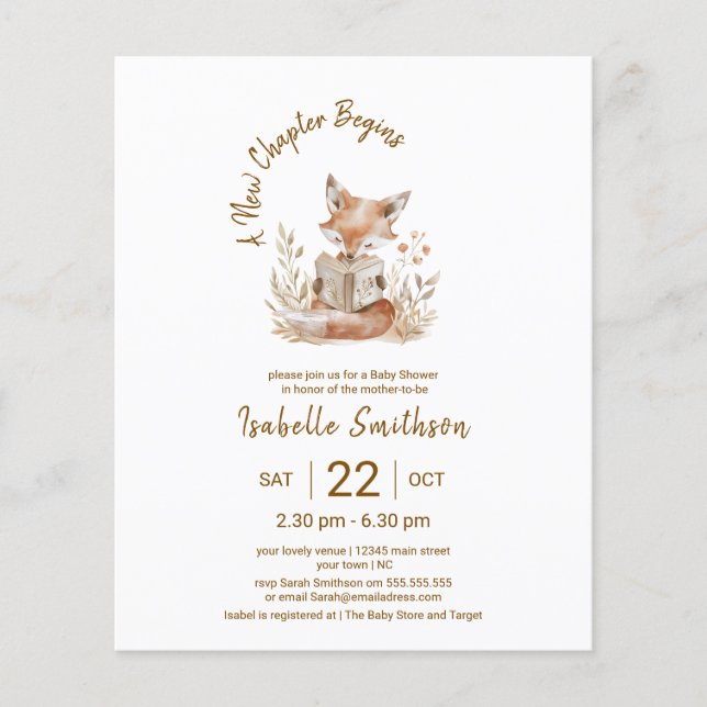 Budget Neues Kapitel Beginnt Giraffe Babydusche (Vorderseite)