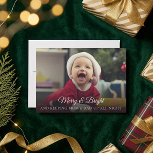 Budget Neugeborenes-Baby-Foto Lustige Weihnachtska Einladung