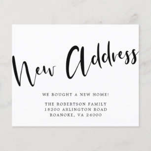 Budget New Address Bold Calligraphy Moving Card
