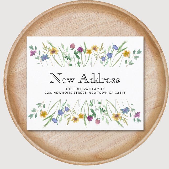 Budget New Address Floral Motion Announcement Card (Von Creator hochgeladen)