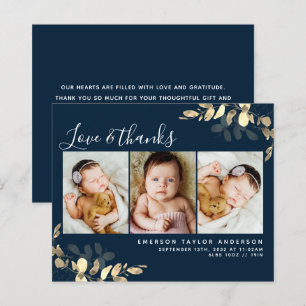 Budget New Baby Danke Karte Eukalyptus Blue