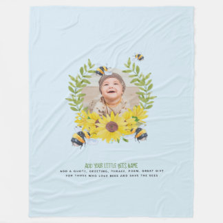 BUDGET New Baby FOTO gibt Sonnenblumen Bienen Fleecedecke