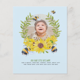 BUDGET New Baby FOTO gibt Sonnenblumen Bienen Flyer