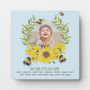 BUDGET New Baby FOTO gibt Sonnenblumen Bienen Fotoplatte