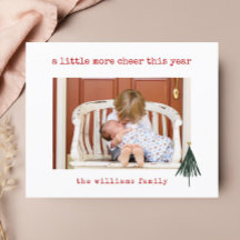 Budget New Baby Minimalistisch Foto Weihnachtskart