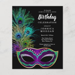 Budget New Orleans Mardi Gras Geburtstagspartei Flyer