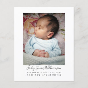 Budget Newborn Baby Foto Stats Birth Ankündigung