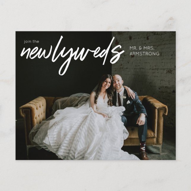 Budget Newlyweds Horiz 3 Foto W Hochzeitsempfang Flyer (Vorne)