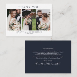 Budget Newlyweds Wedding Foto Collage Vielen Dank Mitteilungskarte