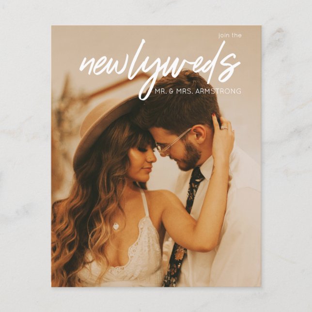 Budget Newlywings 3 Foto W Wedding Reception Flyer (Vorne)