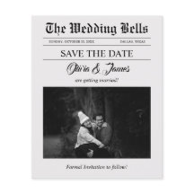 Budget Newspaper Wedding Foto Save the Date