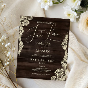 Budget Nichts Fancy Nur Liebe Hochzeitseinladung
