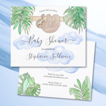 Budget Niedlich Baby Boy Sloth Babydusche Einladun