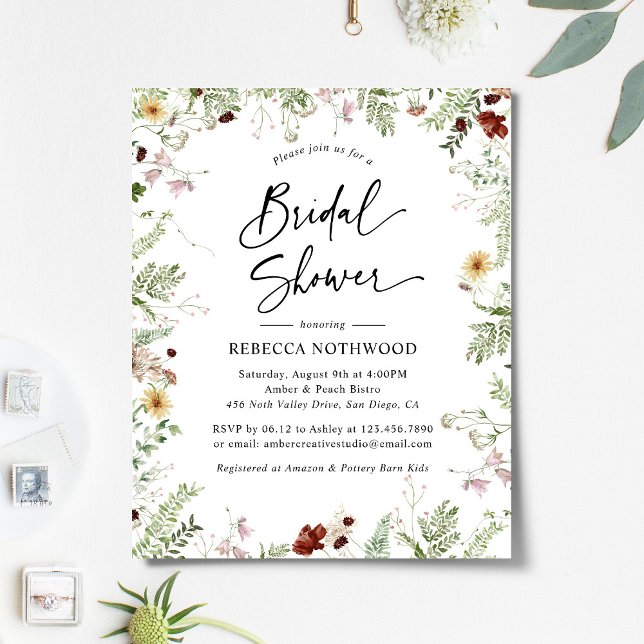 Budget Niedlich Boho Florals Bridal Dusche Einladu (Von Creator hochgeladen)