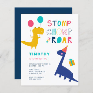 Budget Niedlich Dinosaurier Geburtstag Farbige Par