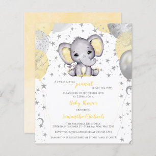 BUDGET Niedlich Elephant Yellow Balloons Babydusch