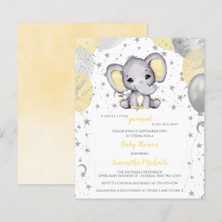 BUDGET Niedlich Elephant Yellow Balloons Babydusch