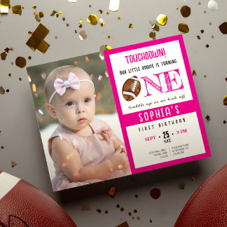Budget Niedlich Football Foto Girl 1. Geburtstag