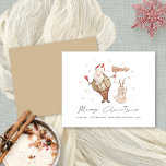 Budget Niedlich Santa Snowman Frohe Weihnachten<br><div class="desc">Budget Spaß Niedlich Santa Snowman Frohe Weihnachten. Ein Preis kleiner 4, 5 x 5, 6" Karte auf einem Halbglas 110lbs ähnlich dick wie eine Postkarte. Es gibt EINS pro Blatt. Personalisieren Sie sich einfach mit Ihrem Gruß und Namen und Jahr am unteren Ende. Frohe Weihnachten ist in einem stilvollen Set-Skript....</div>