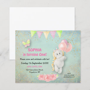 Budget Niedlich Unicorn Erster Geburtstag Einladun