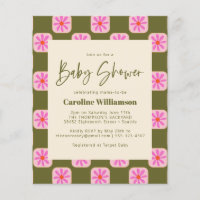 Budget Niedlicher Karo Blumengrün Pink Babydusche