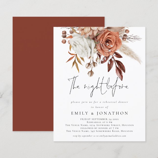 Budget Night Before Florals Probe Dinner (Vorne/Hinten)