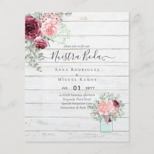 BUDGET Nuestra BODA Burgundy Pink Floral Wedding