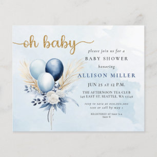 Budget Oh Baby Blue Gold Boho Babydusche