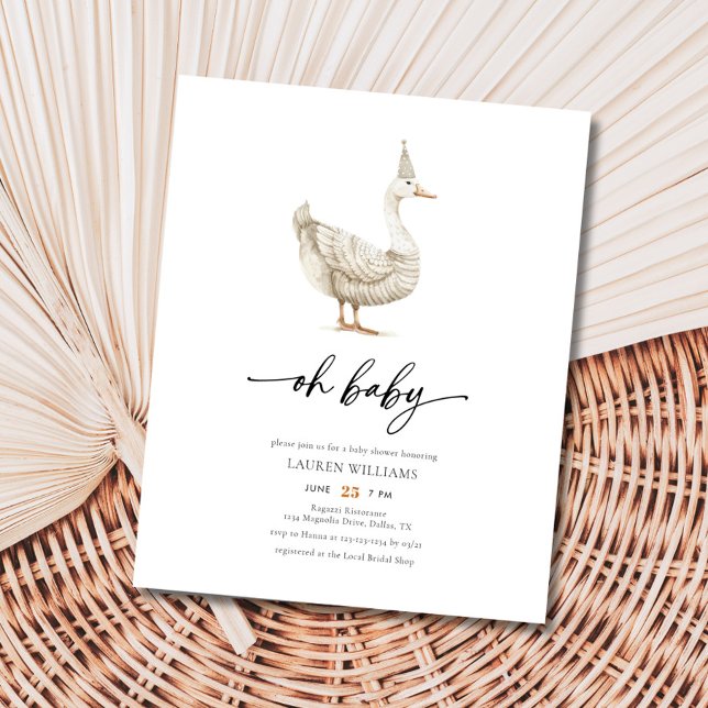 BUDGET Oh Baby Goose Gender Neutral Baby Dusche Flyer (Von Creator hochgeladen)