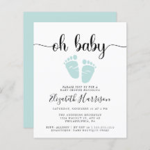 Budget Oh Baby Mint Green Dusche Einladung