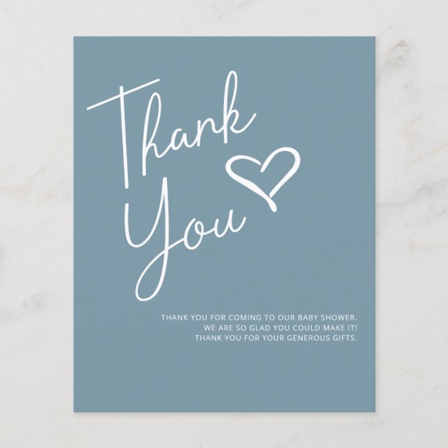 Budget Oh Baby Modern Boy Baby Dusche Danke (Vorderseite)