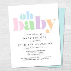Budget Oh Baby Moderne Babydusche Einladung