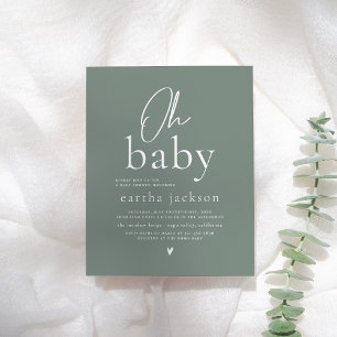 Budget Oh Baby Script Sage Green Boho Baby Dusche