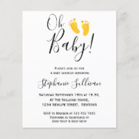 Budget Oh Baby Yellow Feet Babydusche Einladung