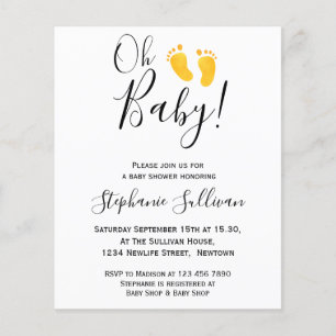 Budget Oh Baby Yellow Feet Babydusche Einladung