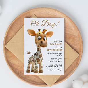 Budget Oh Boy Baby Giraffe Kinderdusche Einladung