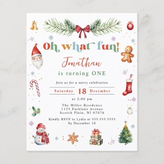 Budget Oh, was Spaß Weihnachten farbenfroh 1. Gebu (Vorderseite)